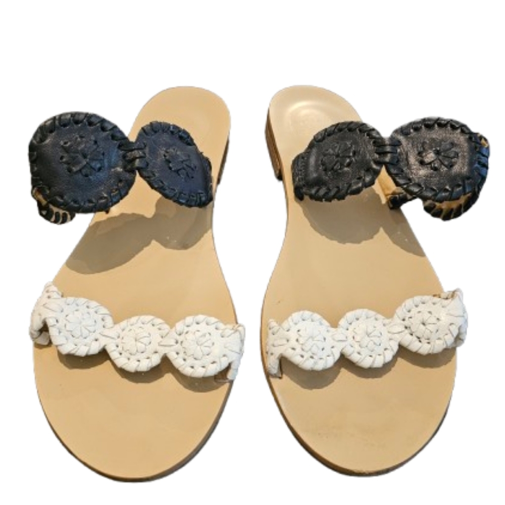 Jack Rogers Black And White Lauren Sandal